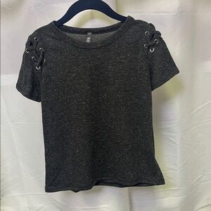 Revelation Girls Gray T-Shirt with lace design features- size 5